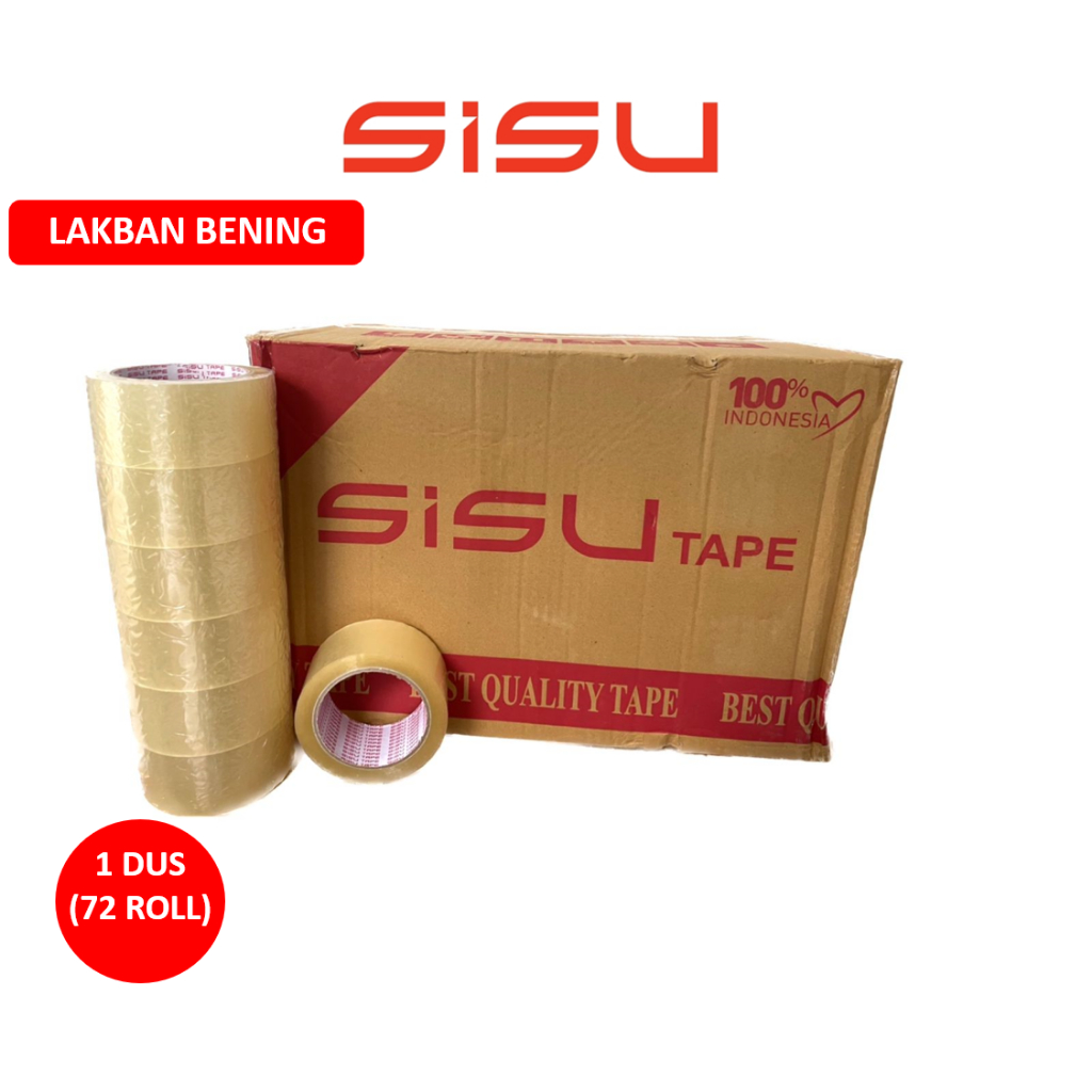 

1 DUS Lakban OPP Tape / Lakban Bening SISU Tape 48mm 100 Yard 2 Inch