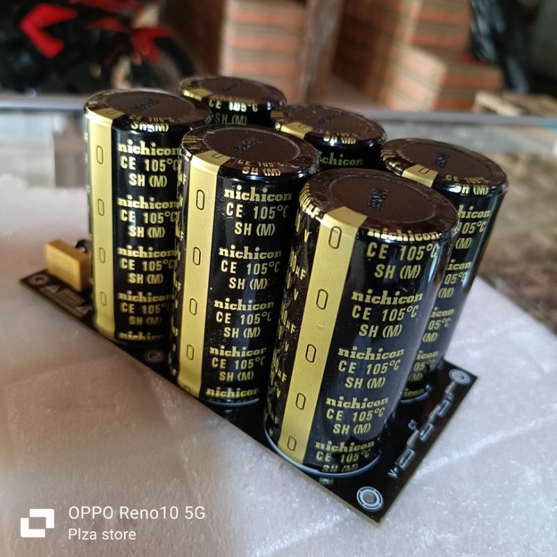 Kit psu isi 6 elco 100v 10000uf Nichicon original class AB Psu isi 6 elko 10000uf 100volt merk Nichi
