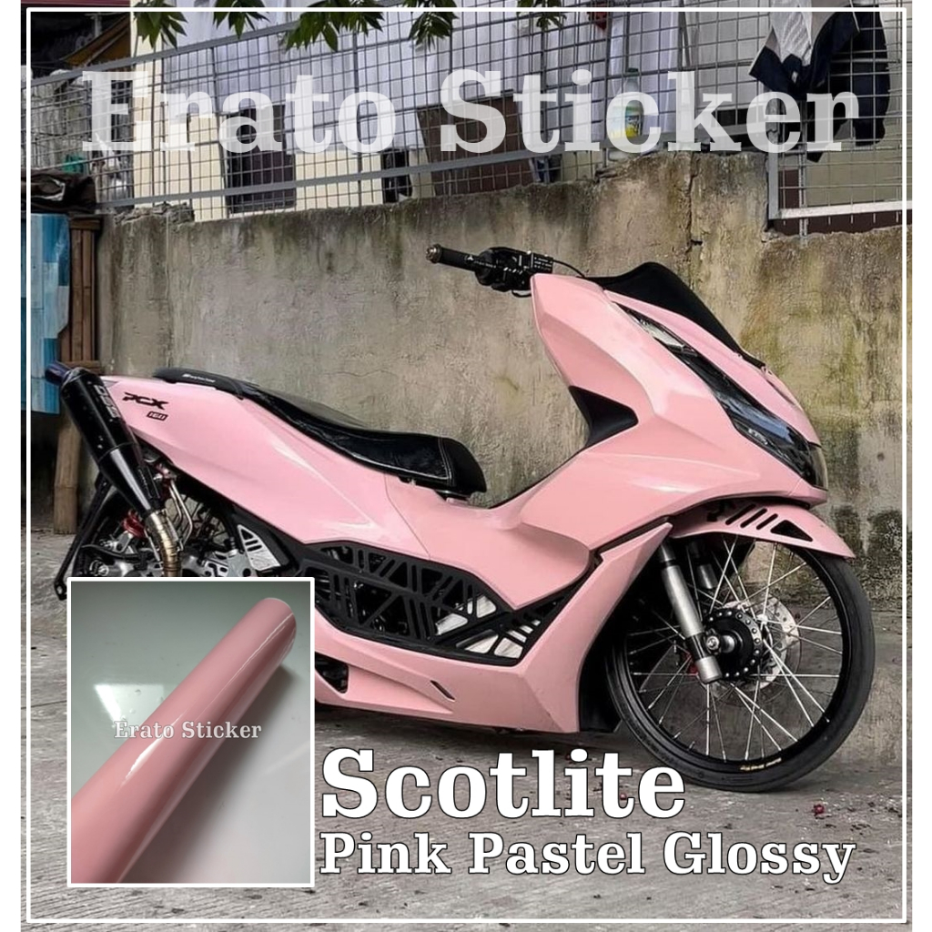 skotlet stiker motor pink pastel glosy bahan premium skotlet pink pastel glosy scotlite pink pastel 