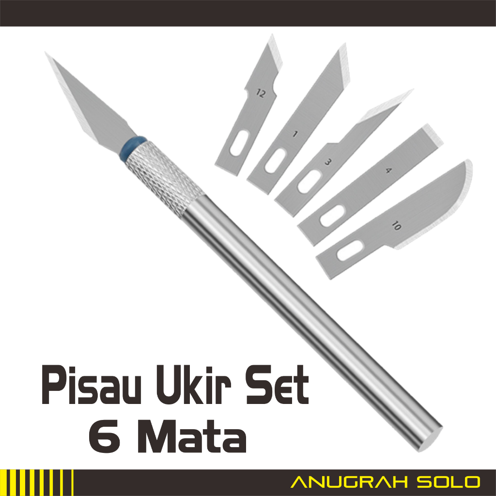 

Pisau Ukir Set 6 Mata Carving Knife Kertas Buah Kayu 6 Pisau