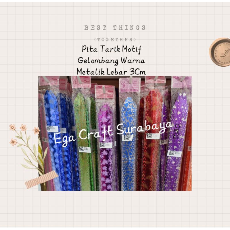 

Pita Tarik Motif Gelombang Warna Metalik Lebar 3cm