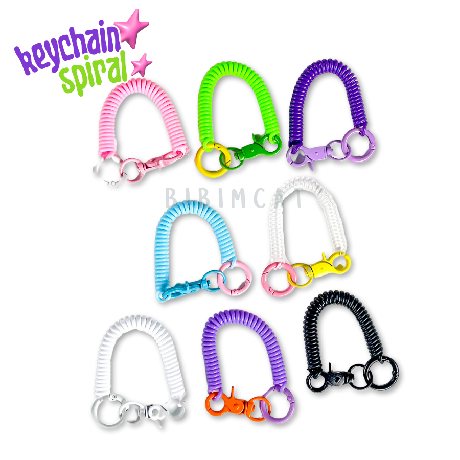 Keychain Spiral Warna DIY / Gantungan Kunci Motor Tali Elastis