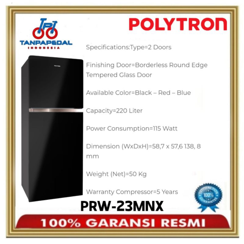 kulkas polytron 2 pintu PRW-23MNX