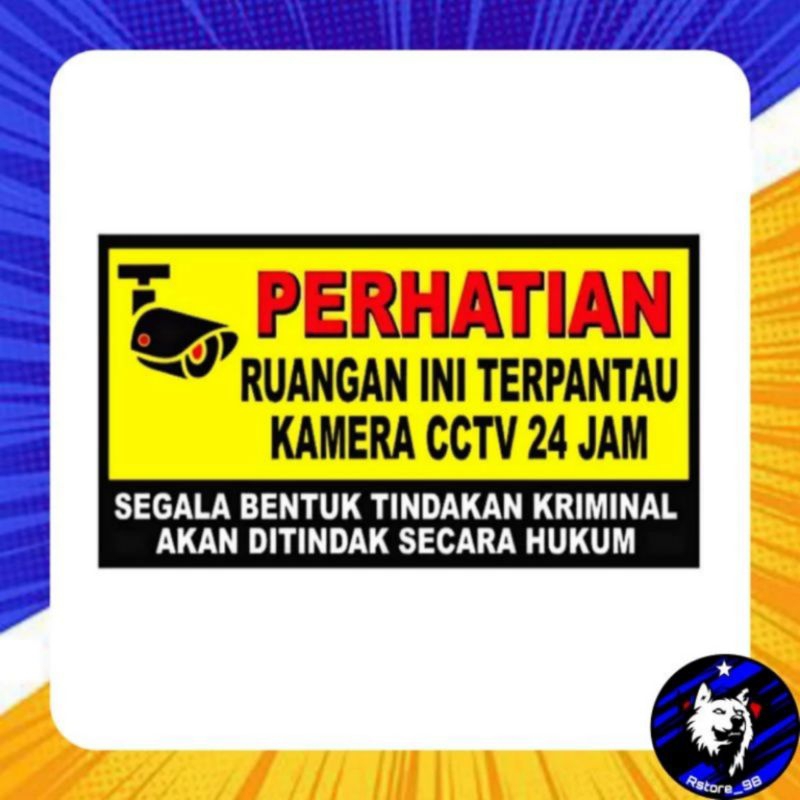 Stiker CCTV Murah | Stiker CCTV 24 jam | Stiker Sign Kamera CCTV 24 Jam Area Pantau | Stiker CCTV Be