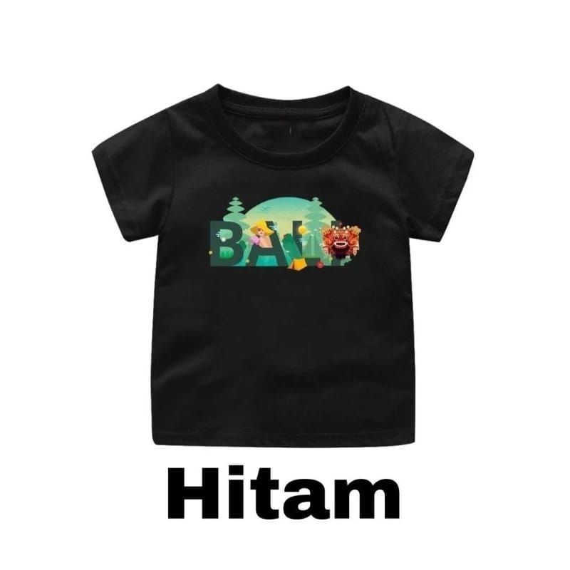 Kaos oblong anak 1-12 tahun gambar "Barong" dengan tulisan "Bali"