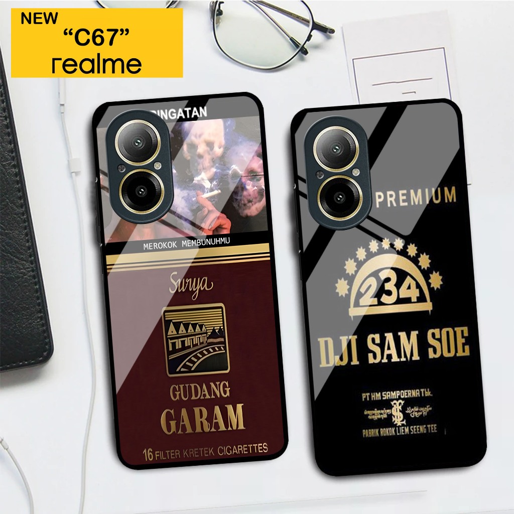Softcase Glass Realme C67 [44] Case Rokok Realme C67 - Pelindung Handphone Realme C67- Casing Glass 