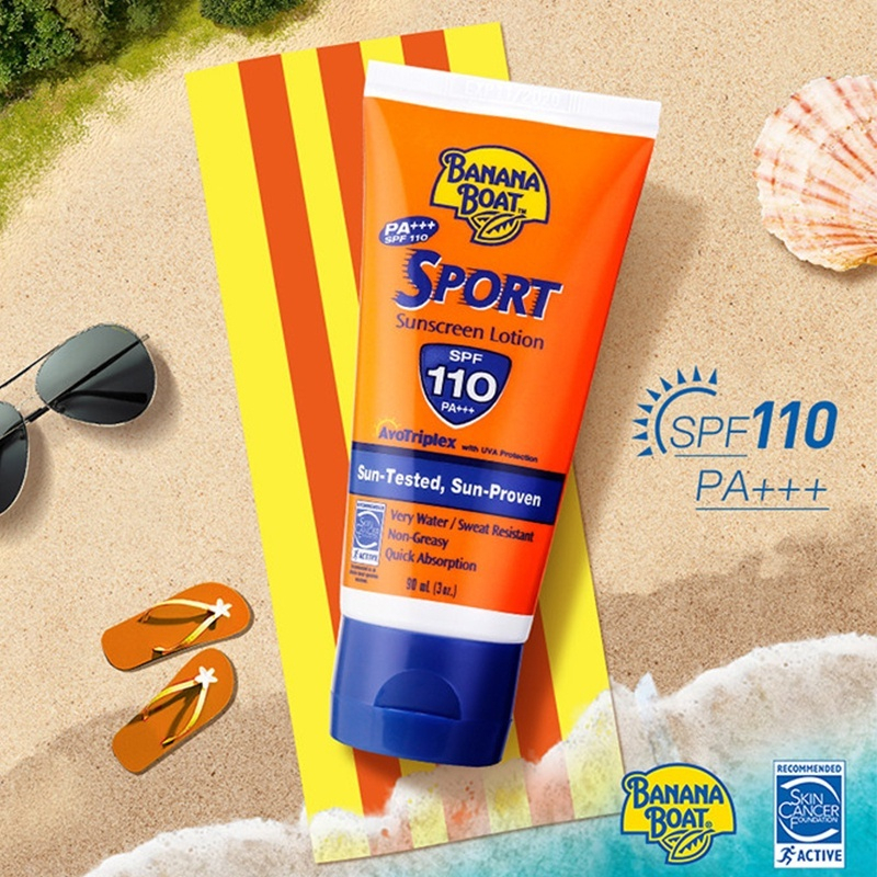 Banana Boat Sport Sunscreen SPF 110 PA+++ 90ml /Sunblock/Sunscreen True to skin/Sunscreen Badan/banana boat spf 110