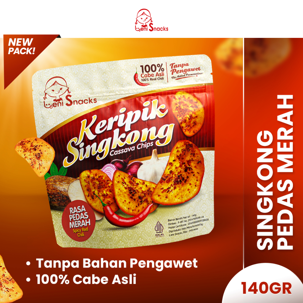 

Leni Snacks New Packaging - Keripik Singkong Pedas Merah