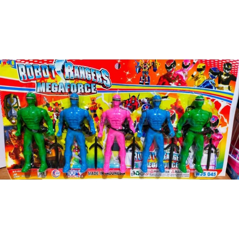 Mainan robot ranger megaforce isi 5 pcs -WJS 045