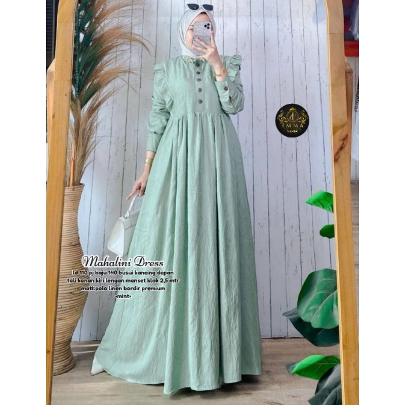 RISMA MAHALINI DRESS || POLOLINEN PREMIUM GAMIS POLOS IMMA