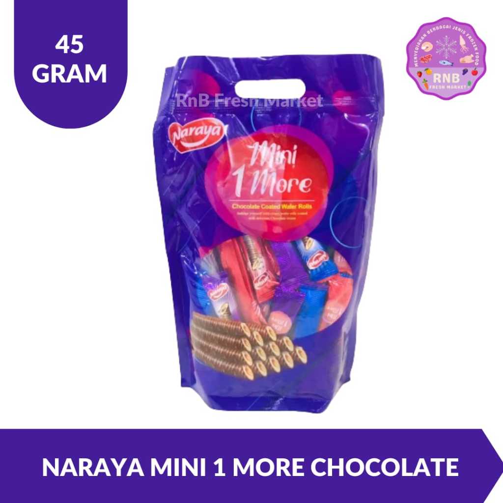 

Naraya Mini 1 More Chocolate Coated Wafer Rolls Netto 45 Gram