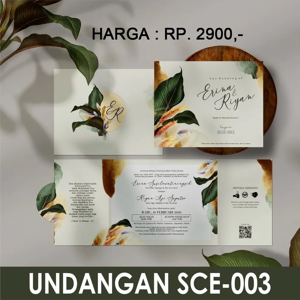 Cetak Undangan Blangko Pernikahan terjangkau Griya SCE 003
