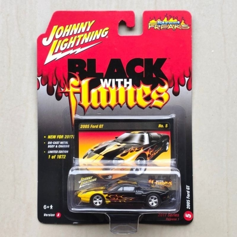 Johnny Lightning 2005 Ford GT40 Flames Black