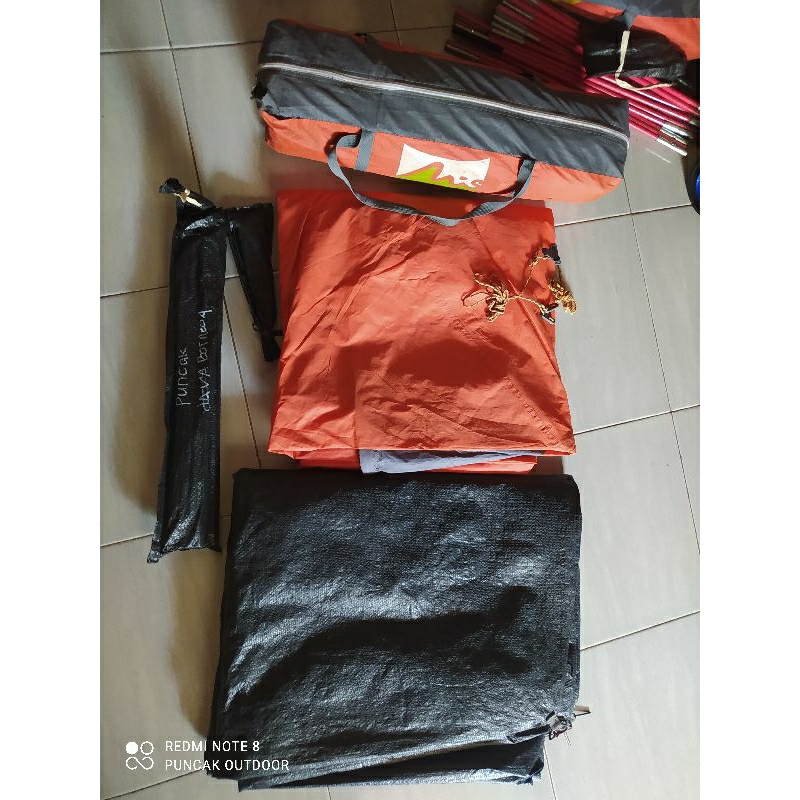 (SECOND Layak pakai) tenda camping Tendaki Borneo 4 Orange