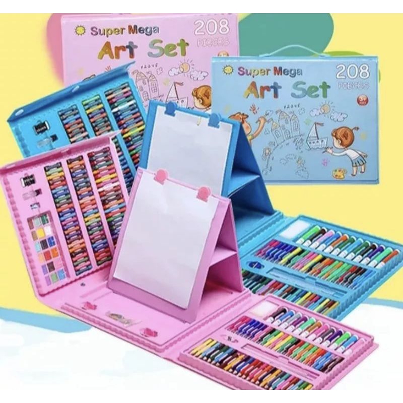 

PENSIL WARNA CRAYON SET 208 Pcs ALAT MENGGAMBAR MEWARNAI ANAK