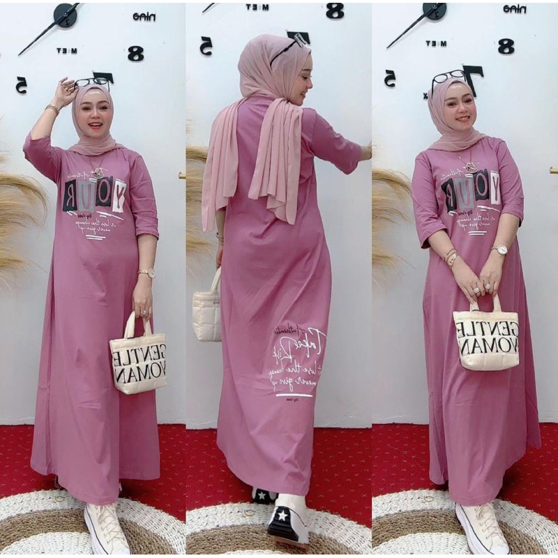 GAMIS KAOS TERBARU BY NABIL GAMIS LD 105 BEST SELLER LENGAN 3/4