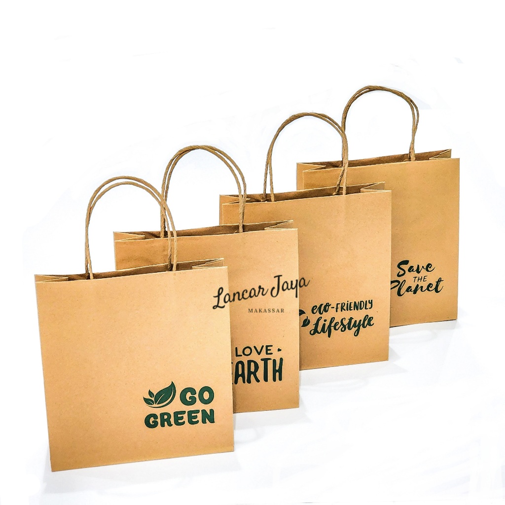 

1 PAK / 10 Pcs OKEY Kraft Paper Bag A Eco Friendly ( 22 x 24 x 8 cm )