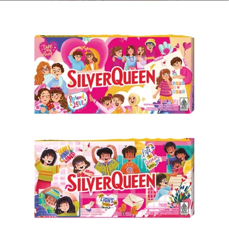 

SILVERQUEEN VALENTINE 2x62GR SILVER QUEEN Edisi VALENTINE Edition 62gr RASA Almond CASHEW 2x58gr Hadiah kado hampers parcel parsel anniversary graduation wisuda buy1get1 b1g1 buy 1 get 1 Special limited spesial birthday ulang tahun