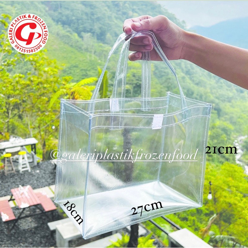 Tas Mika / PVC Hampers Goodiebag Bening Tebal ~ GALERI PLASTIK FROZEN FOOD