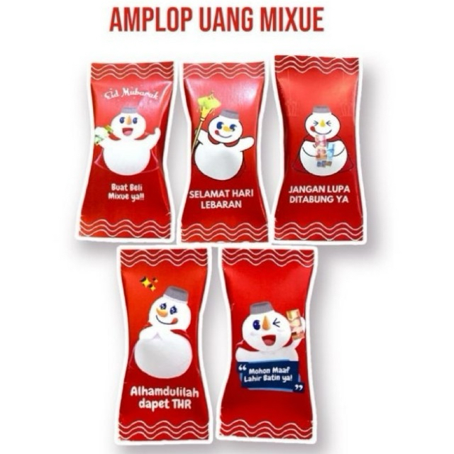 

COD | 10PCS / AMPLOP LEBARAN BENTUK PERMEN | AMPLOP LEBARAN MIXUE GLOSSY