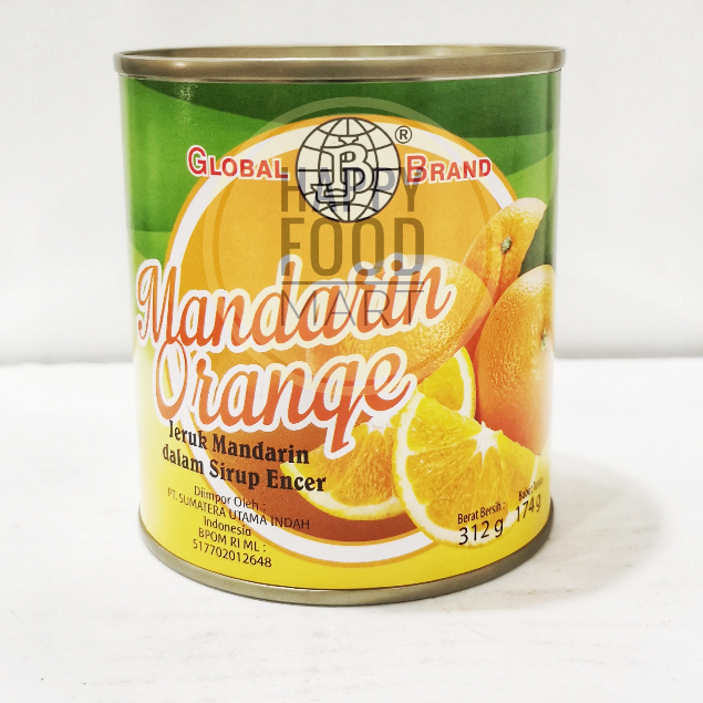 

[BPOM RI] GLOBAL BRAND MANDARIN ORANGE IN SYRUP 312 GRAM/BUAH JERUK MANDARIN KALENG SIRUP