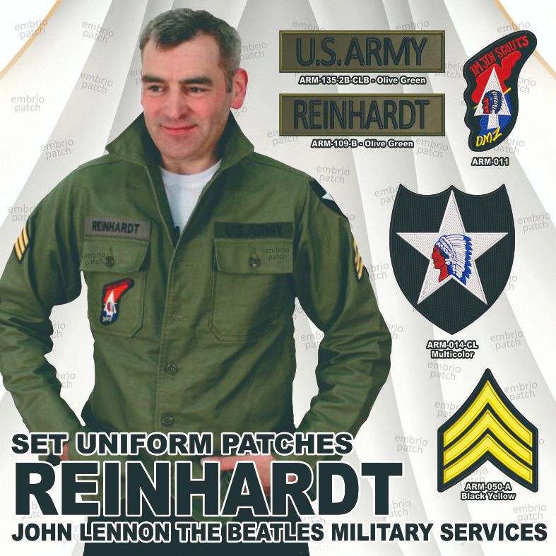 Complete set patches REINHARDT John Lennon us army military service jacket the beatles