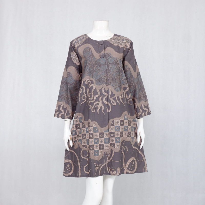 Tunik Citra Abstrak Batik katun print solo SMLXLXXL