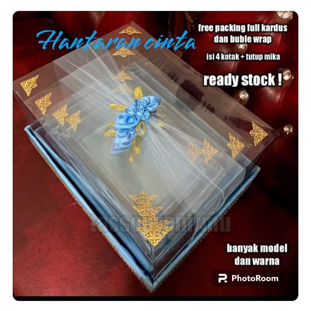 

KOTAK HANTARAN PARSEL SESERAHAN PERNIKAHAN TUTUP MIKA ISI 4 BOX