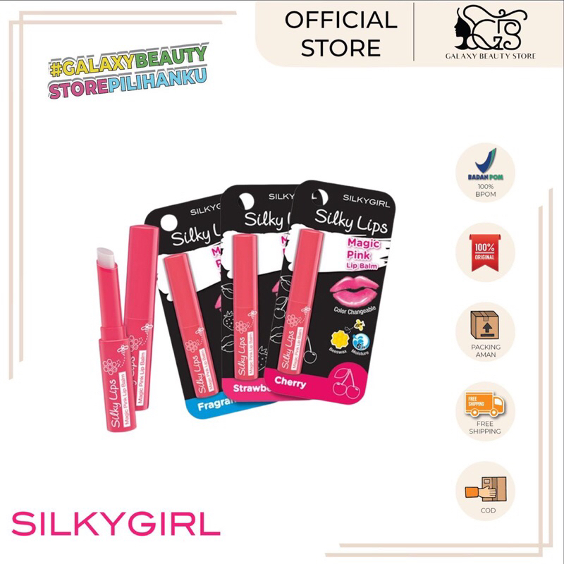 SILKYGIRL Lips Magic Pink Lip Balm / SILKY GIRL Lip Balm Warna Mencerahkan Bibir
