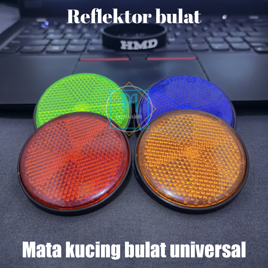 Mata kucing lampu reflektor bulat sepeda motor mobil universal mata kucing kuning merah hijau biru
