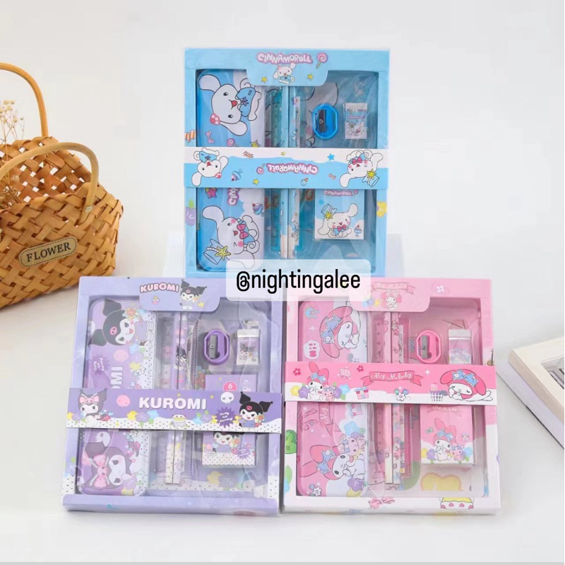 

(ATS) paket ALAT TULIS SANRIO/STATIONERY SET/STUDY SET SANRIO KUROMI CINNAMOROLL MY MELODY