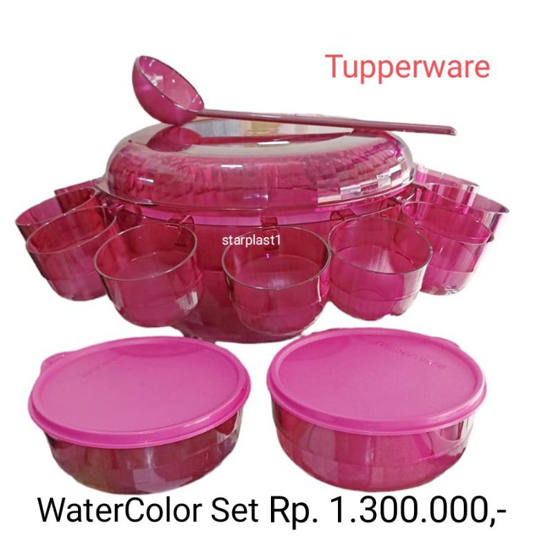 Watercolor Set Tupperware | cocktail party set | Warna Magenta