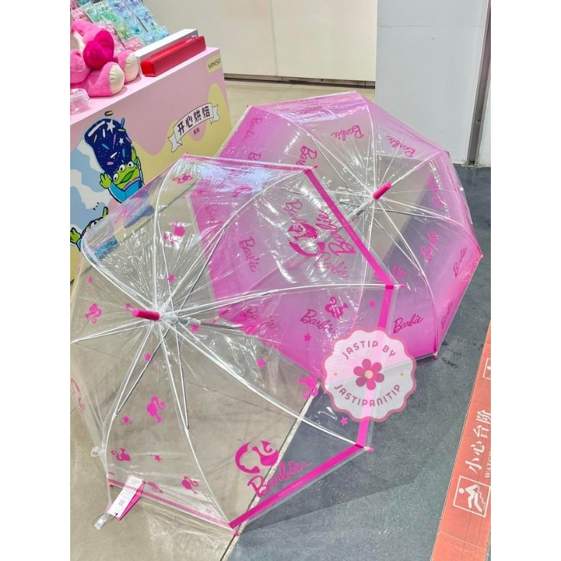 ♡Ready♡ Payung Barbie transparan Miniso x Barbie Collection | Payung estetik