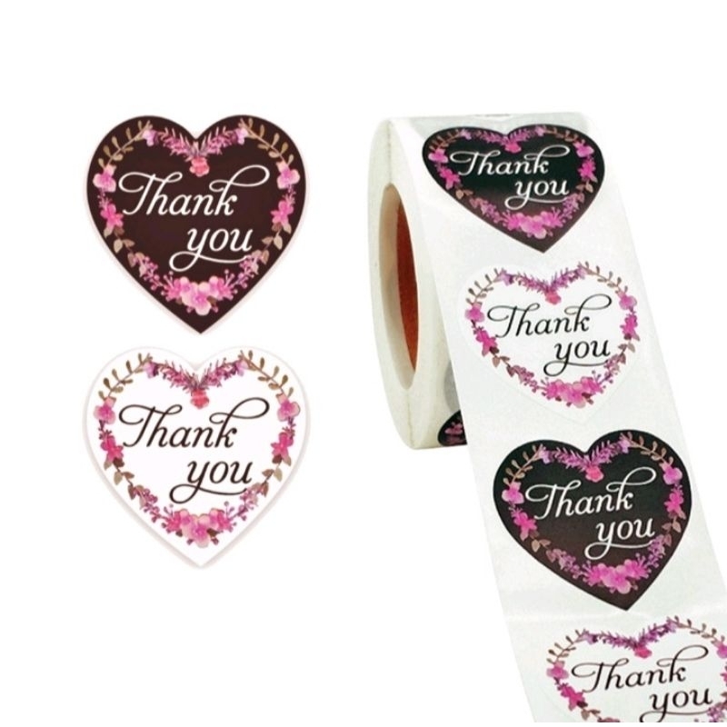 

20 pcs Sticker thank you motif hati
