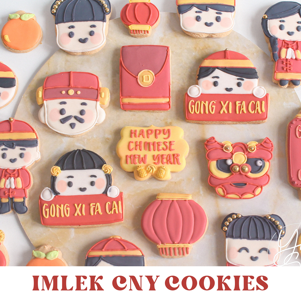 

Imlek Sincia Cookies (CNY collection) — (Min 5pcs) Sugar Cookies / Decorated Cookies / Kukis Hias