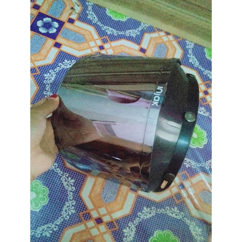 KACA DATAR INJAK ORIGINAL COCOK BUAT HELM CARGLOSS JPN DLL WARNA SILVER