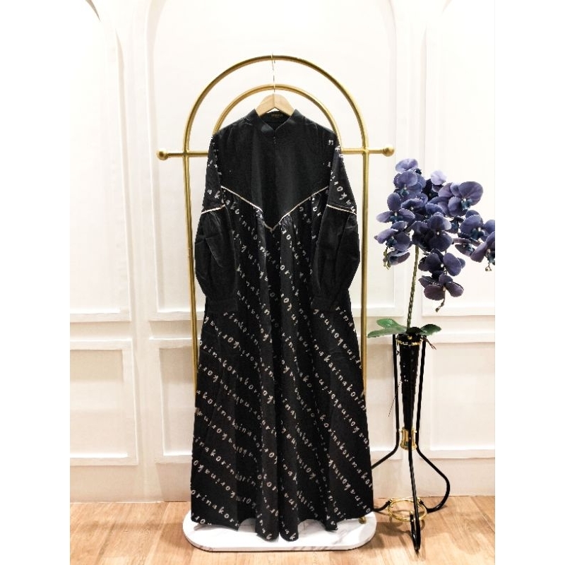 ALEENA dress by Korina,dress black korina,gamis korina terbaru