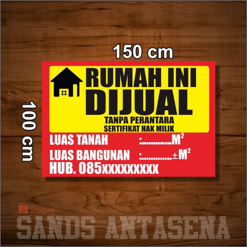 BANNER RUMAH DIJUAL BANNER CUSTOM SPANDUK RUMAH INI DIJUAL CETAK BANNER RUMAH INI DIJUAL