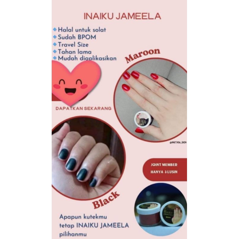 INAIKU JAMEELA KUTEK HALAL MERAH MAROON HITAM