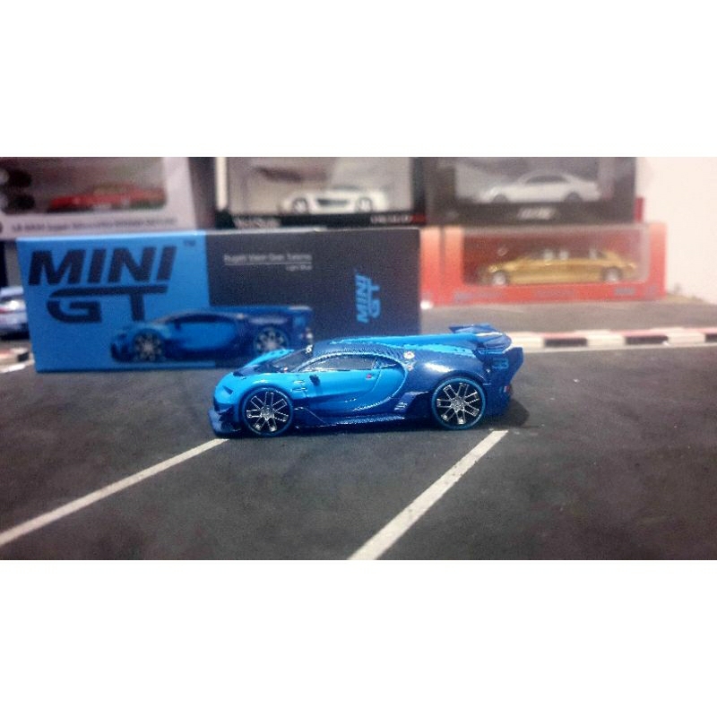 diecast Mini gt Bugatti vision grab turismo light blue no 266 1:64
