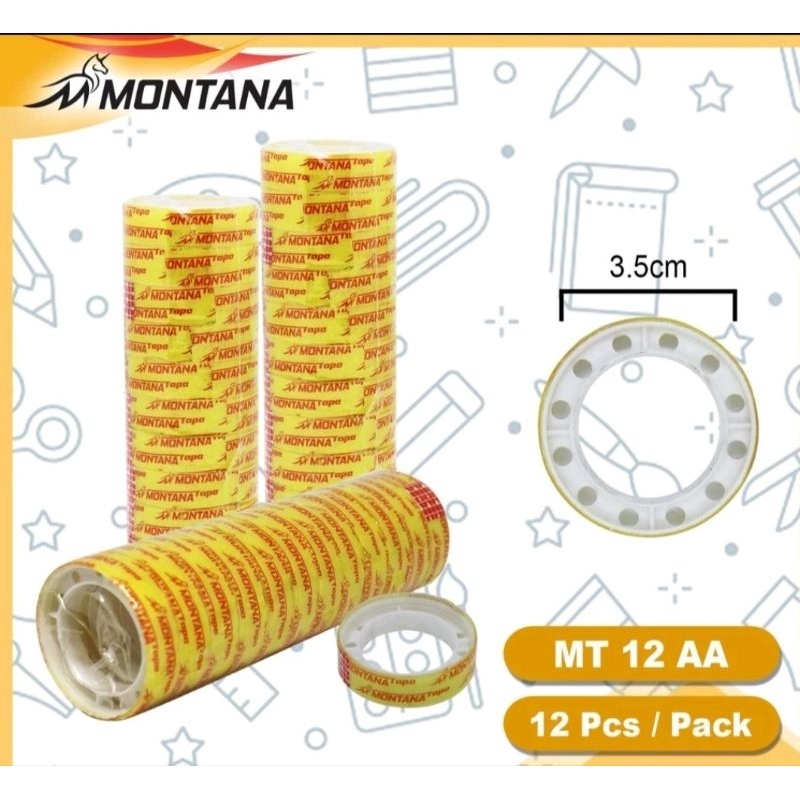 

12 PCS 1 SLOP SELOTIP ISOLASI KADO KECIL SERBAGUNA / ATK MURAH