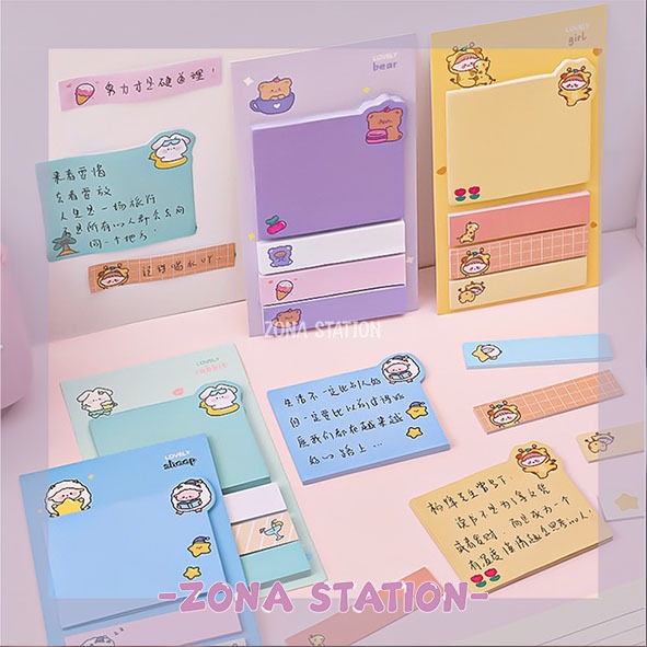 

[ZS] 1 Pcs/ Memo Sticky Note Animal Cute