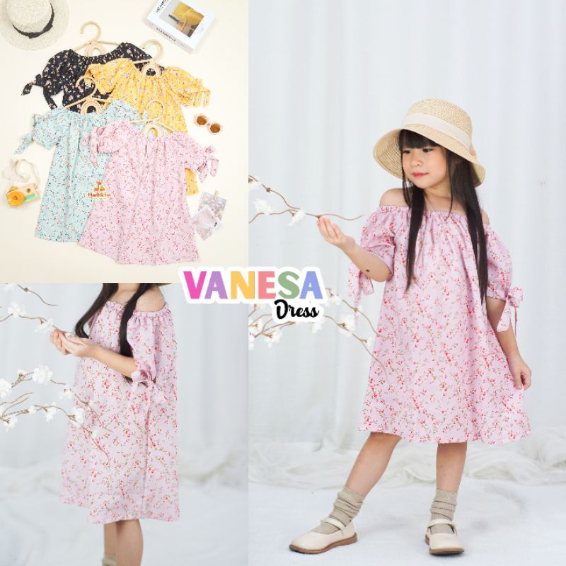 Vanessa Dress Sabrina Anak Perempuan Usia 3-6 Tahun | Dress Motif Anak Cewek