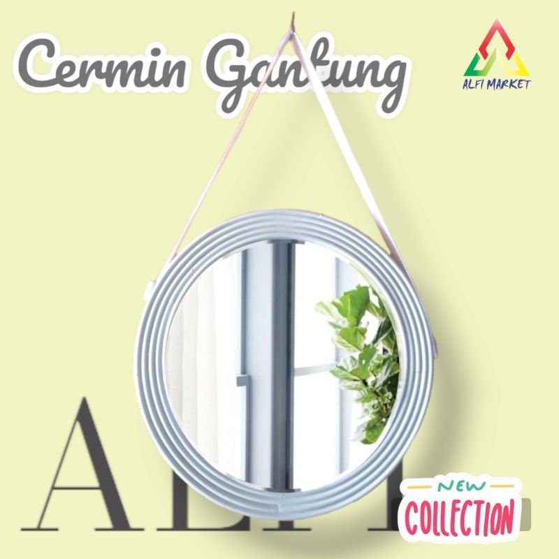 Cermin Cantik Bulat Kaca Gantung Aestetik Cermin Bulat Modern Minimalis