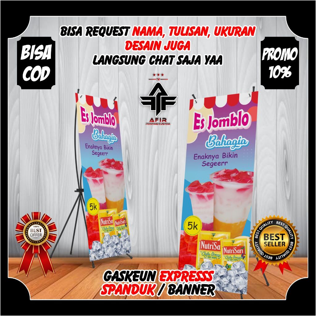 Spanduk Es Jomblo / Banner Es Jomblo Viral Terbaru Ukuran 60x160cm