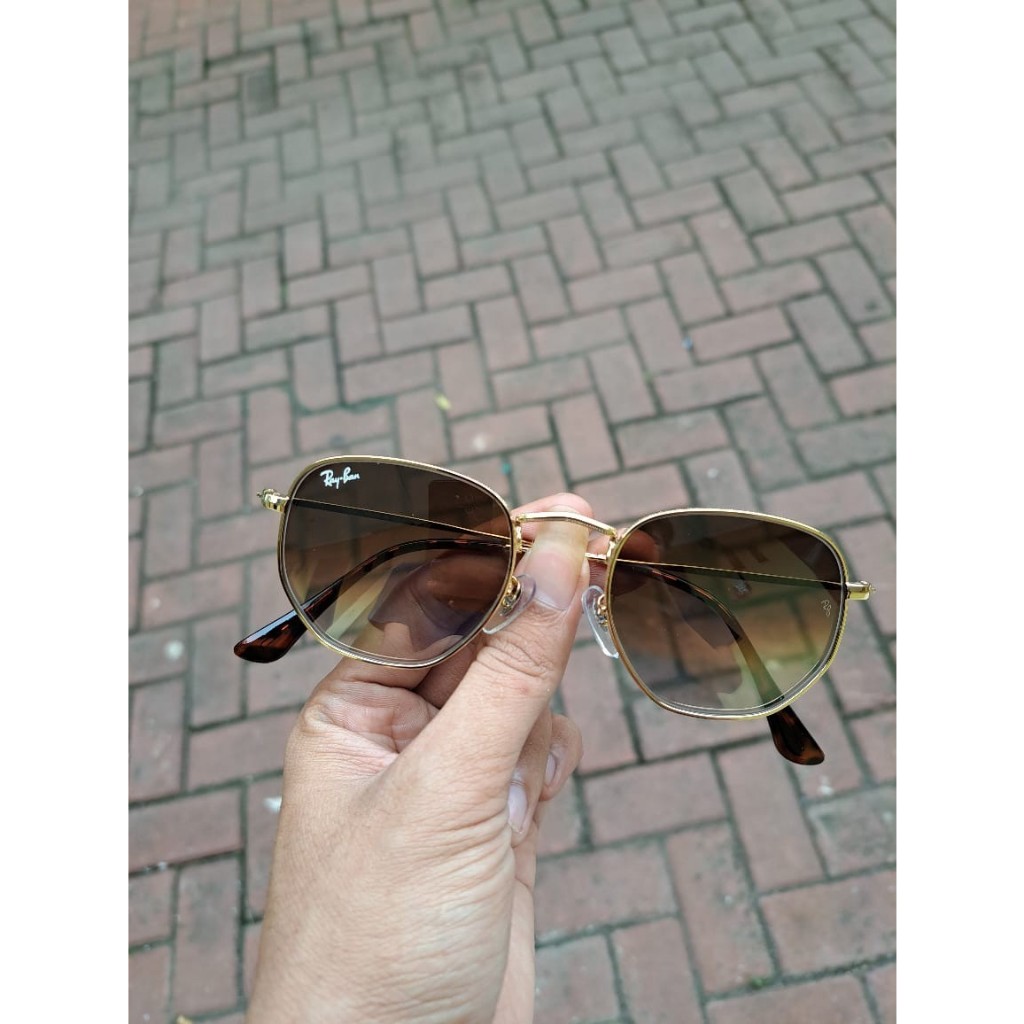 KACAMATA RAYBAN HEXAGONAL GRADIENT GOLD FRAME SECOND ORIGINAL