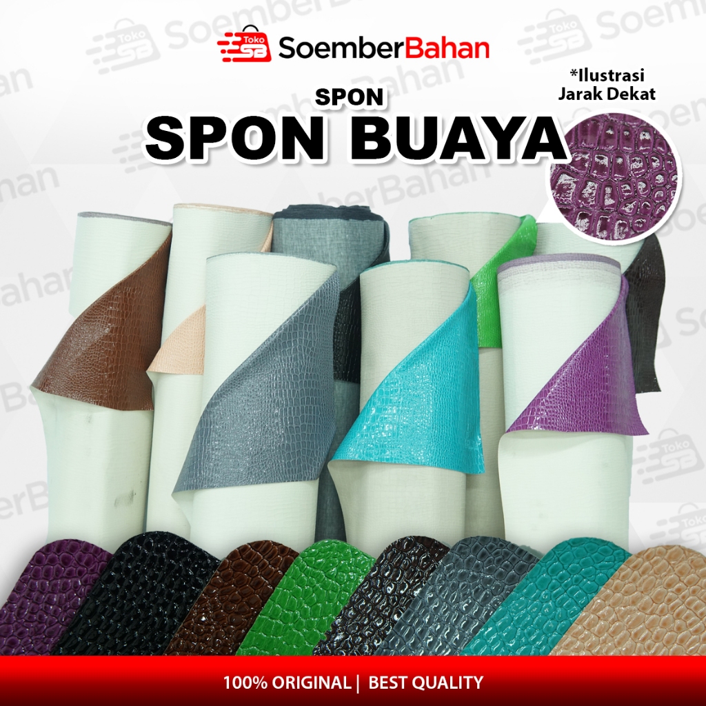Spon Buaya-Bahan Kain/Kulit Sintetis
