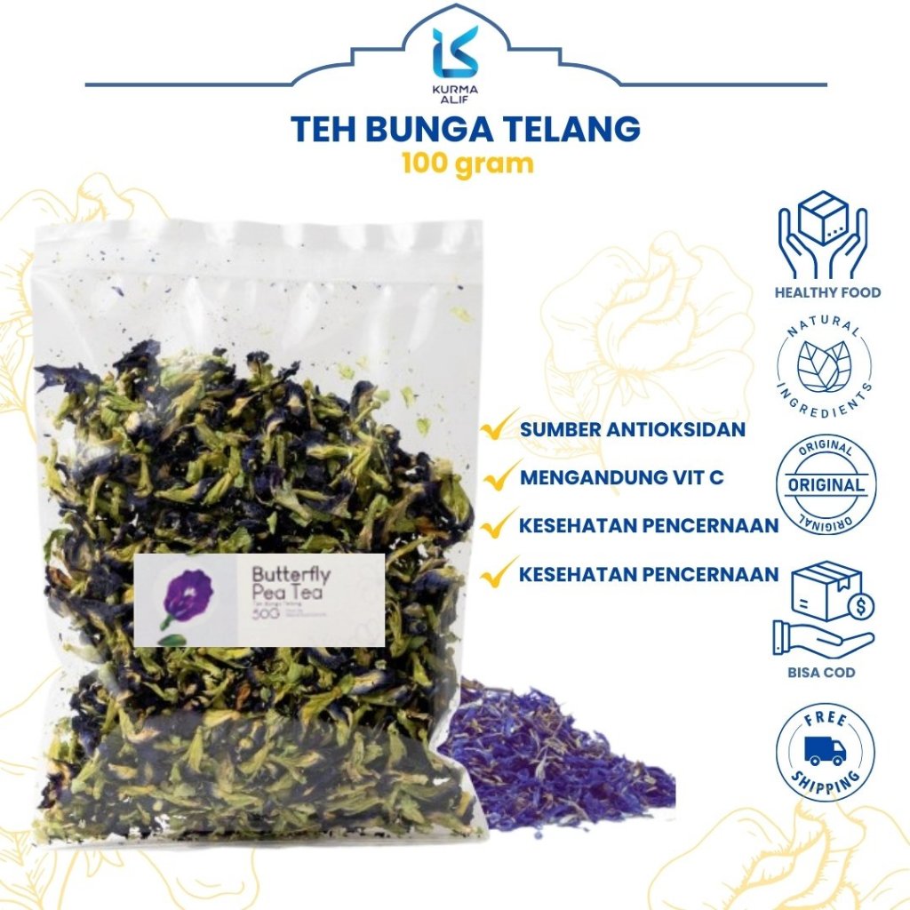 

Teh Bunga Telang 100 gr Butterfly Pea Tea Seduh Original