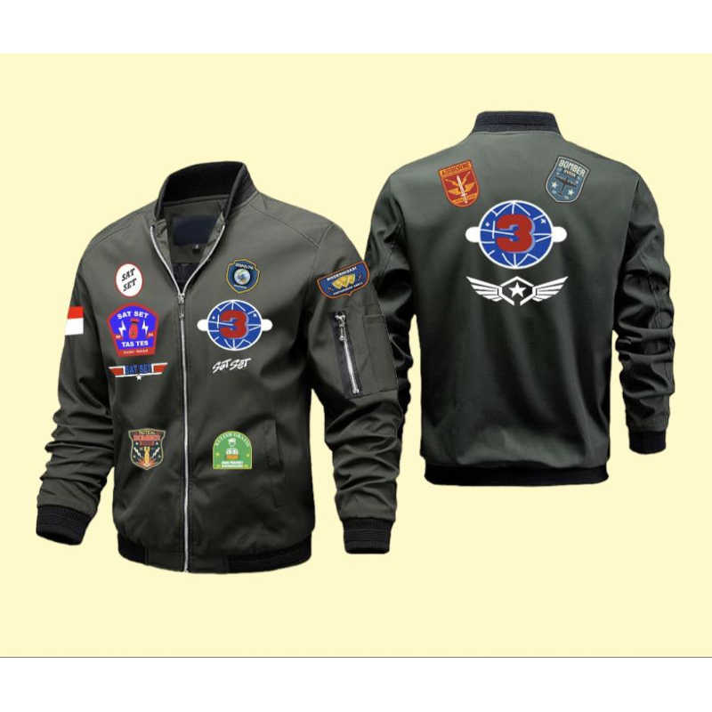 JAKET BOMBER PRIA VIRAL TAS TES GANJAR SAT SET CASUAL SATSET TOP GUN