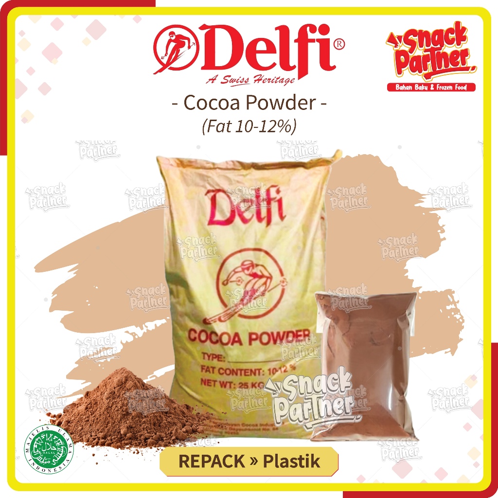 

DELFI (Barry Callebaut DDF760-11) - COCOA POWDER Repack 1 KG - Pure Bubuk Coklat Cacao Barry Callebaut - Adoan Roti Kue Cake Cookies Pastry Topping Pudding Minuman - Chocolate Cokelat Kakao Choco 1KG